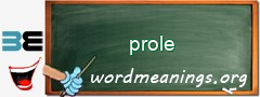 WordMeaning blackboard for prole